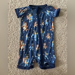 Little Sleepies Bluey Shorty Zippy 12-18 Months EUC